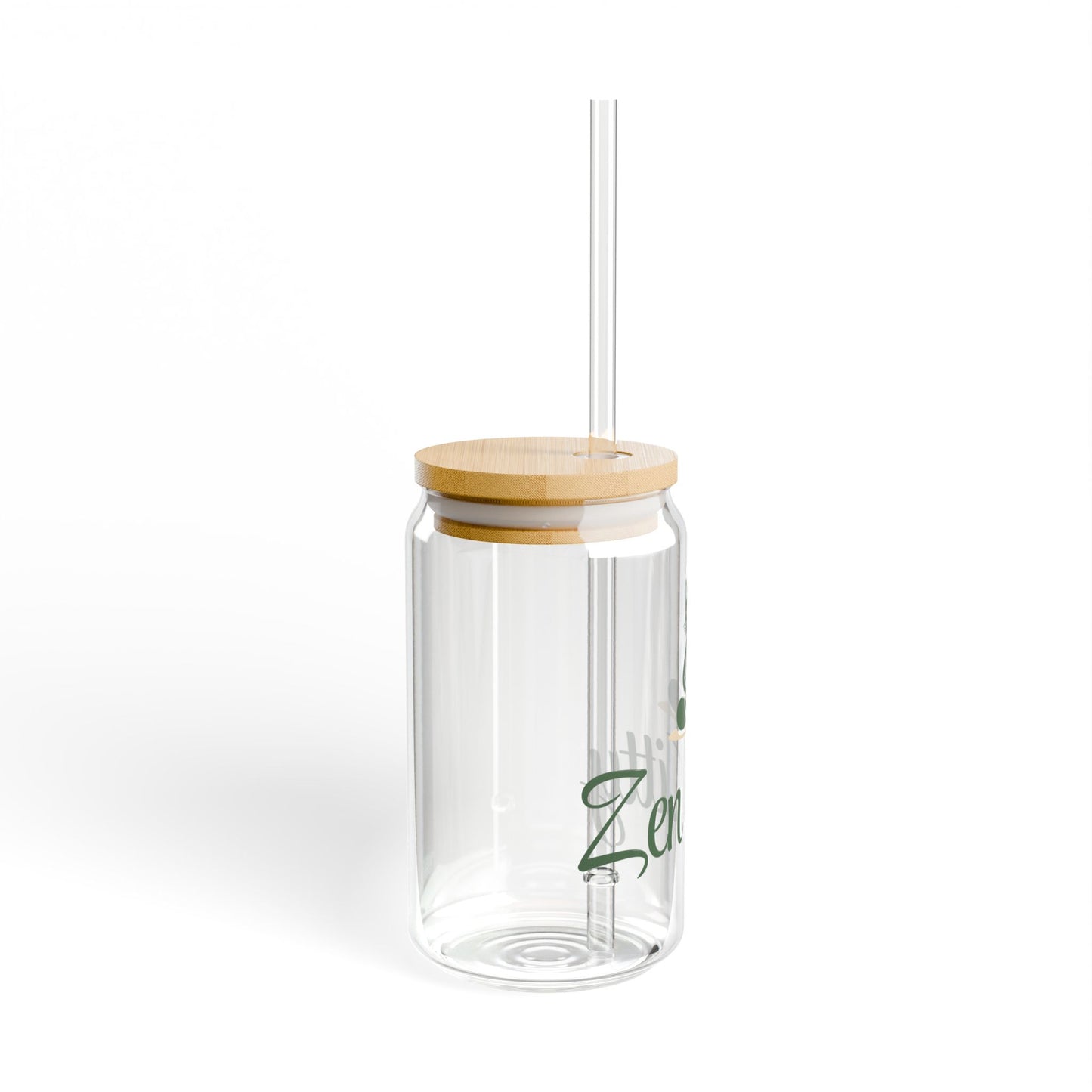 Zen Kitty 16oz Sipper Glass with Bamboo Lid - Perfect for Cat Lovers