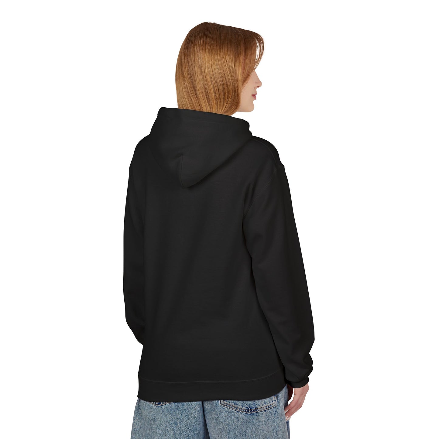 Black Zen Kitty Cozy Unisex Softstyle Fleece Hoodie - Perfect for All Seasons