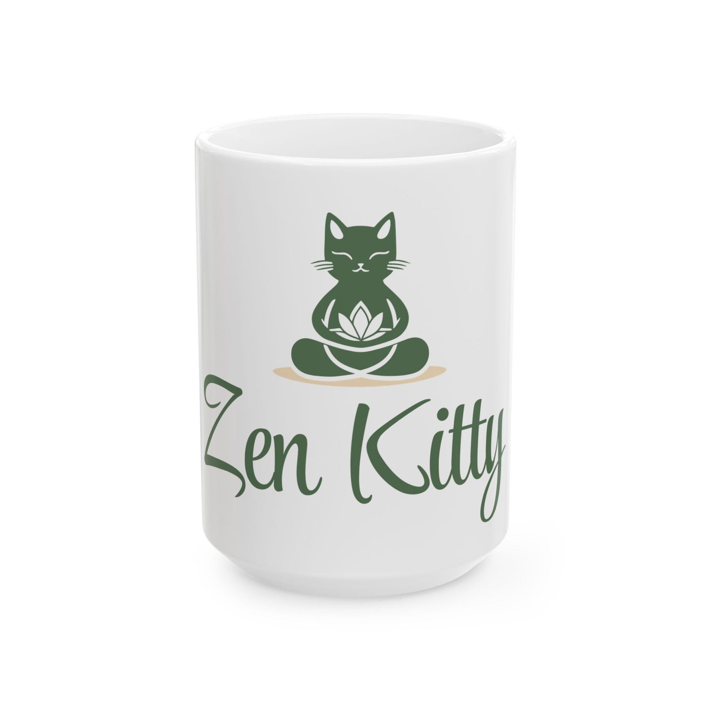 Zen Kitty Ceramic Mug - Perfect for Cat Lovers and Mindfulness Enthusiasts